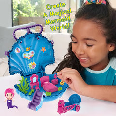 Magical Mermaid Shell Set for Girls with Doll & Seahorse Carriage