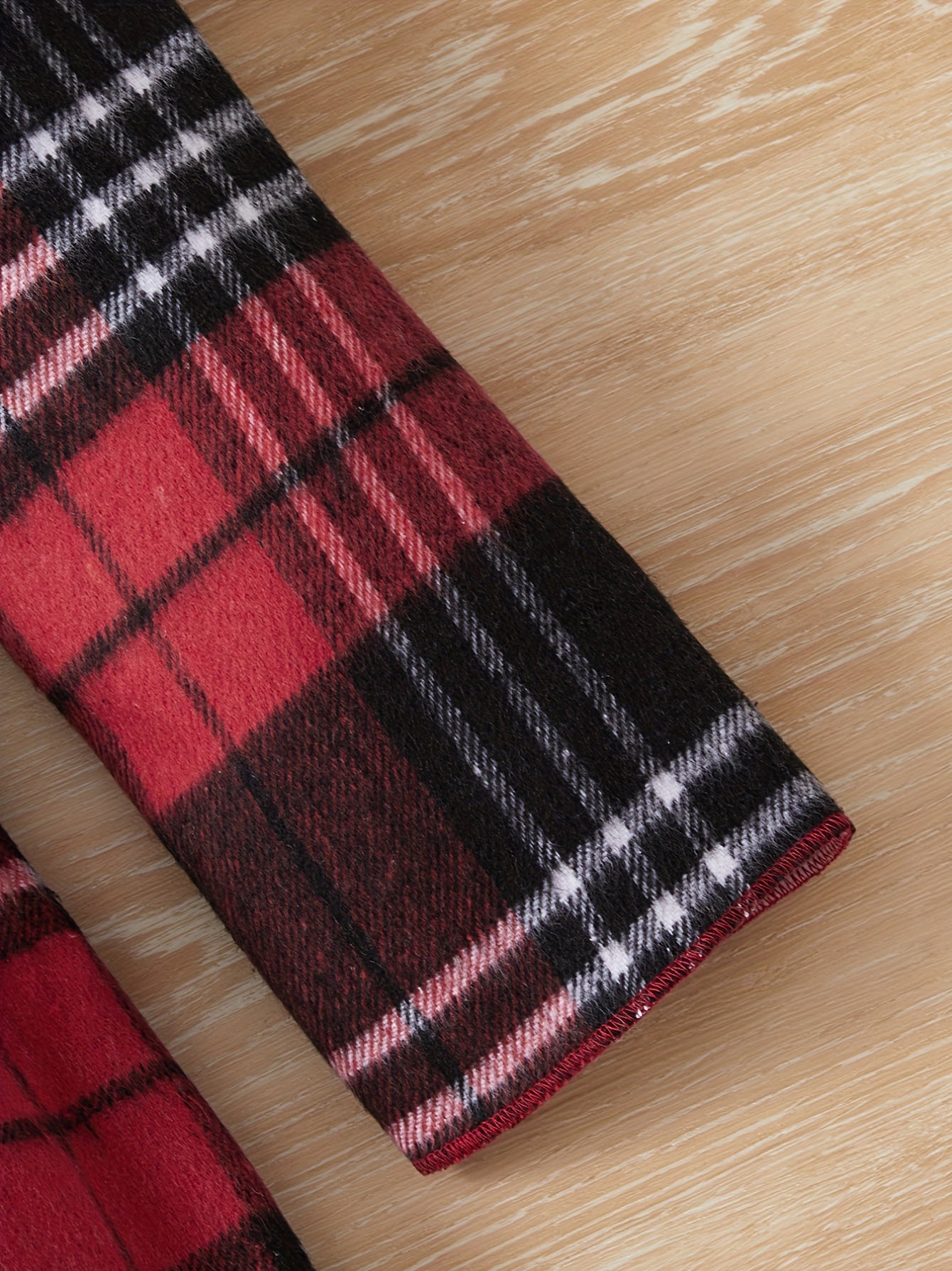 Girls' Christmas Plaid Lapel Fleece Jacket Coat For Fall Winter