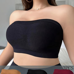 3 Pack Plus Size Sexy Bra Set Seamless Hollow Out Breathable T shirt Bra