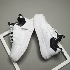 Women's Faux Leather Chunky Sneakers Casual Flat Skate Shoes