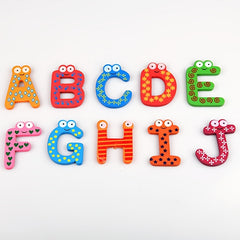 Colorful Cartoon Alphabet Magnetic Letters Wooden Fiber Board