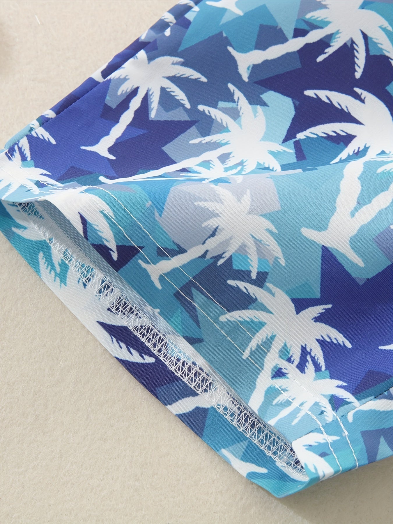 Boys Trees Print Casual Shorts for Vacation Beach Kids Summer Clothes