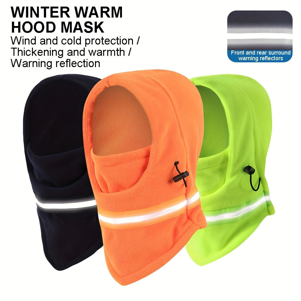 Adjustable Hood Balaclava With Reflective Striped Windproof UV Protection