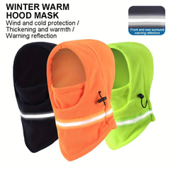 Adjustable Hood Balaclava With Reflective Striped Windproof UV Protection