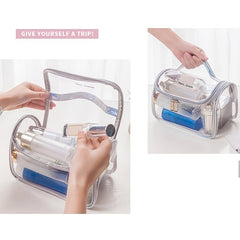 Transparent Waterproof Cosmetic Wash Bag Foldable Large Capacity Wash Bag