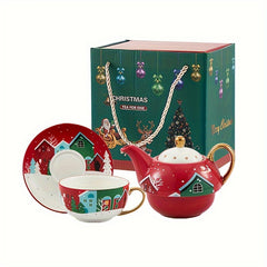 Christmas Ceramic Water Kettle Cup Set - Gift for Men Women