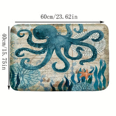Sea Octopus Bath Rug Non Slip Washable