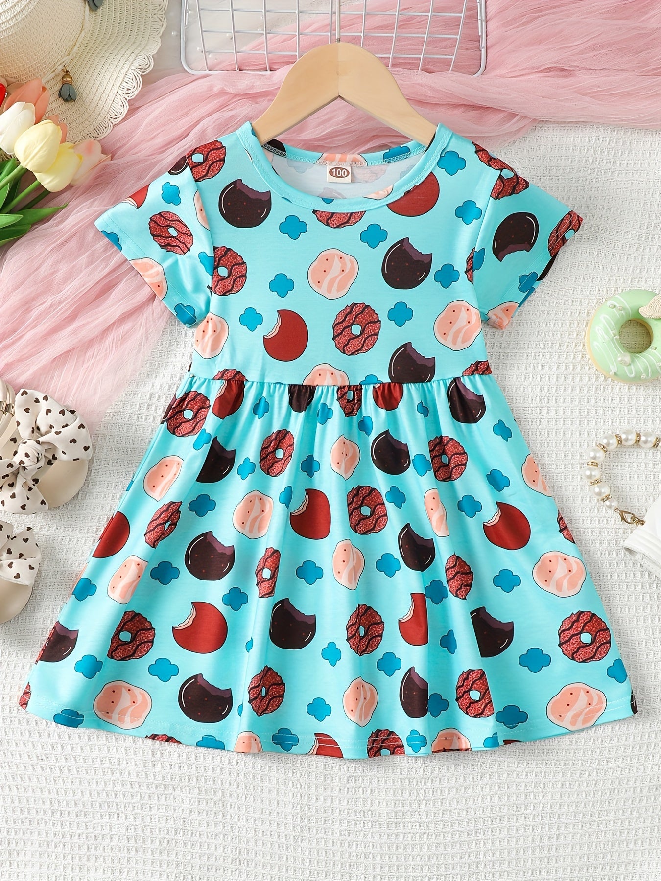 Baby Girls Cookie Graphic Print Dress