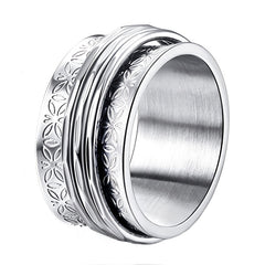 Punk Stainless Steel Butterfly Anxiety Ring Unisex Fidget Spinner Ring