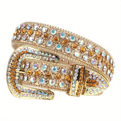 Men's Women's Rhinestone Western Cowboy Cowgirl Belt Strap