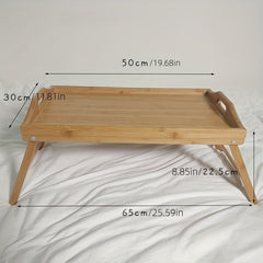 Bamboo Bed Tray Table Foldable Legs Breakfast Laptop Desk