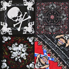 Hip Hop Skull Pattern Gradient Bandana Head Wrap