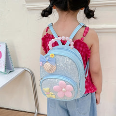 Kids Flower Sequins Backpack Shoulder Bag, Birthday Gift for Girls