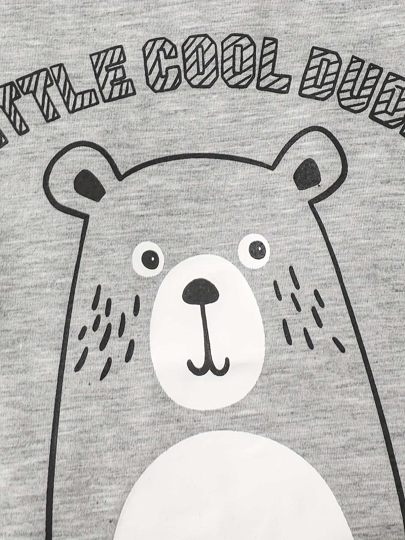 Toddler Baby Boys Bear Letter Print Long Sleeve Tee Tops Set