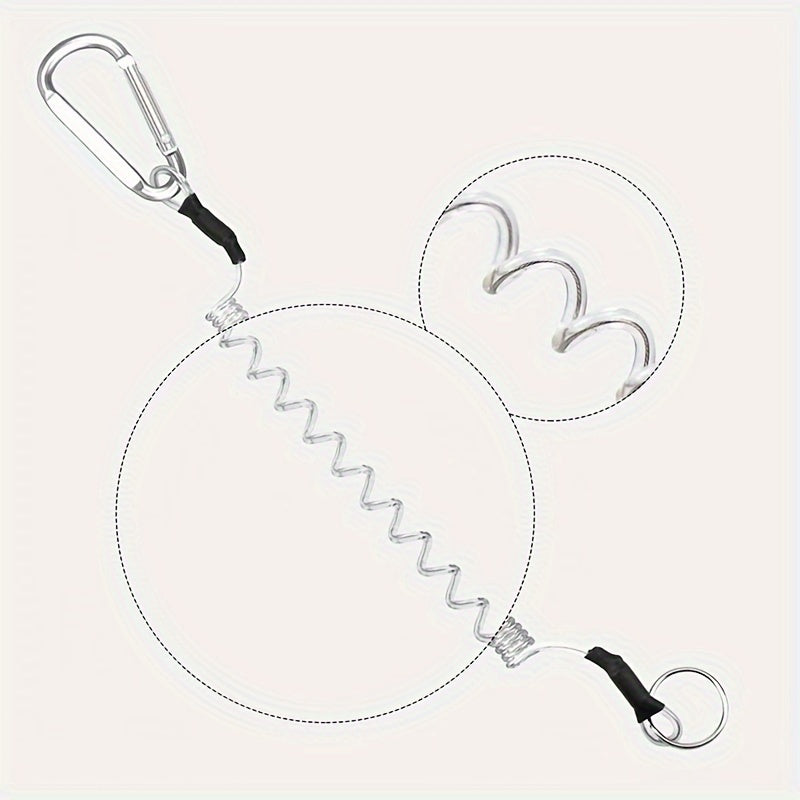 Fishing Lanyard Retractable Safety Rope Coiled With Clip