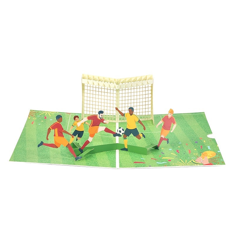 3D Football Birthday Greeting Card Paper Carving Birthday Blessing