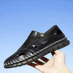 Men's Durable Slip-on Sandals with Stitch Detail