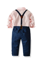 Baby Boys Gentleman Outfit Formal Suit Long Sleeve Shirt Pants Set
