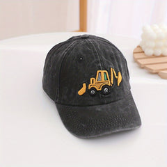 Parenthood Excavator Embroidery Baseball Cap Washed Distressed Vintage