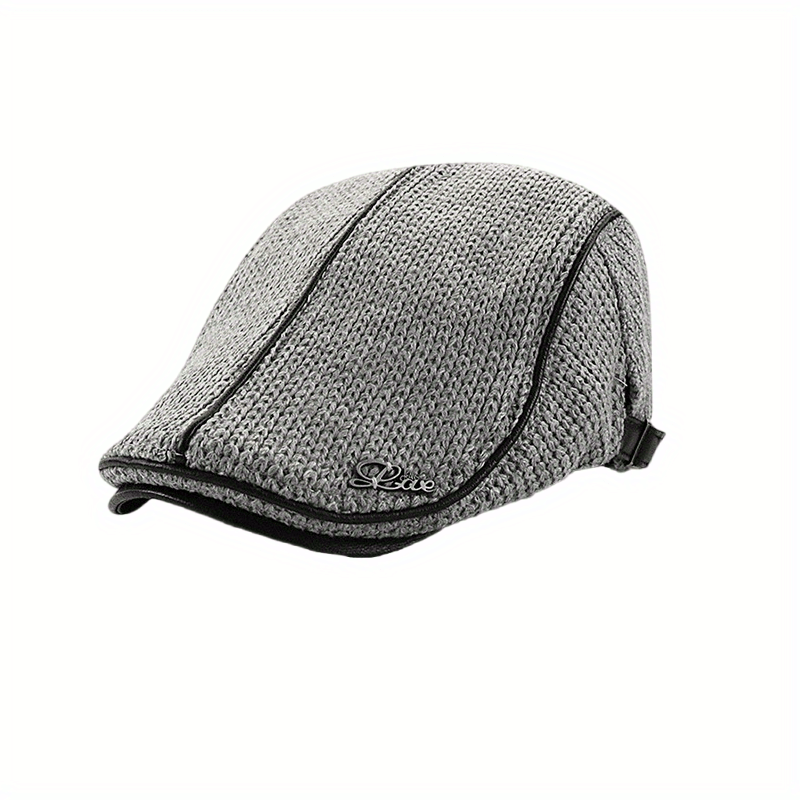 Men's Warm Knitted Beret for Fall and Winter