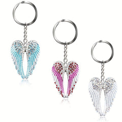 Angel Wings Rhinestone Enamel Keychain