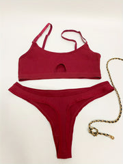 Ribbed Bra & Panties Set Seamless Wireless Lingerie Women's Underwear
