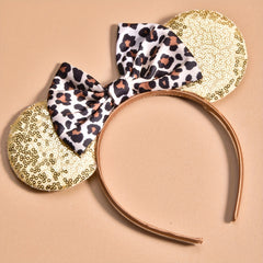Girls Leopard Bow Tie Headband for Party Wedding Clothes