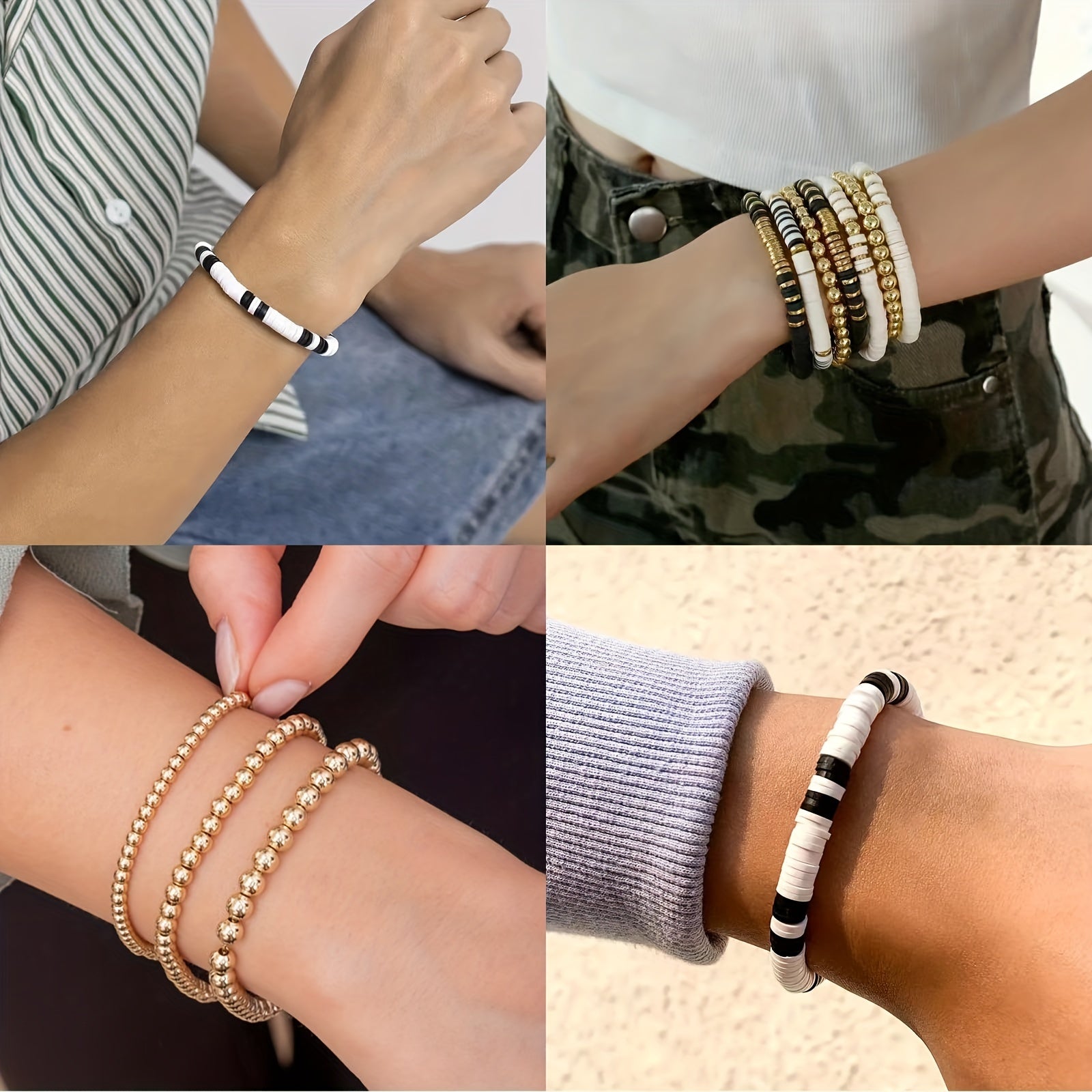 Friendship Necklace Bracelet Making Kit Clay Beads Golden Beads DIY Craft
