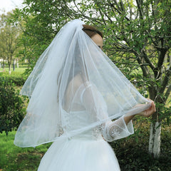 Bridal Veil Rhinestone Long Mesh Veil Hair Accessory