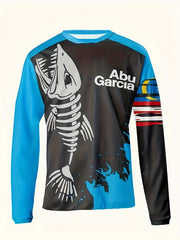 3D Fishbone Pattern Print Men's Graphic Crew Neck Long Sleeve Tee