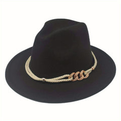 Wide Brim Sunshade Fedora Hat for Party Meeting