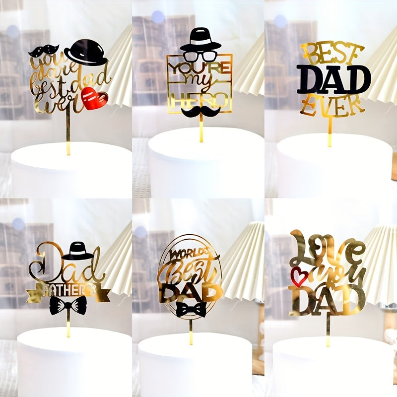 Father's Acrylic Cake Plug - Love Dad Birthday Decoration