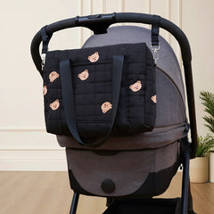 Portable Diaper Organizer Embroidered Parent Bag with Pockets & Hooks