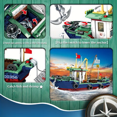 WOMA Fishing Boat Building Blocks Set Educational Toy for Kids