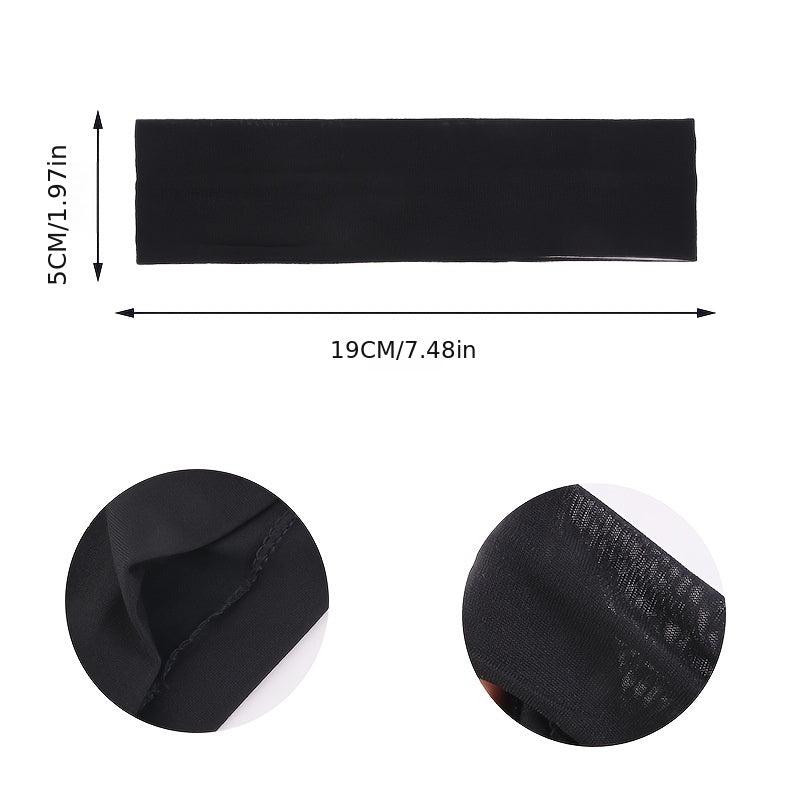 Solid Stretchy Sports Headband Non Slip Yoga Band Women's Sweatband