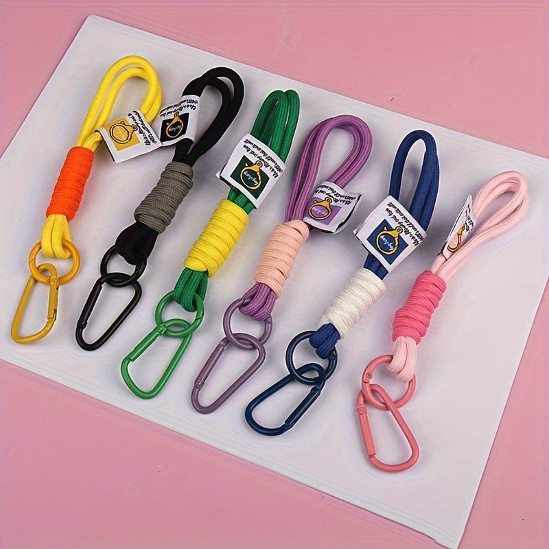 Nylon Braided Rope Keychain Metal Buckle Outdoor Camping Hiking