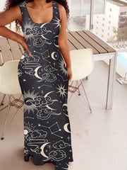 Moon Print Lounge Dress Women's Loungewear