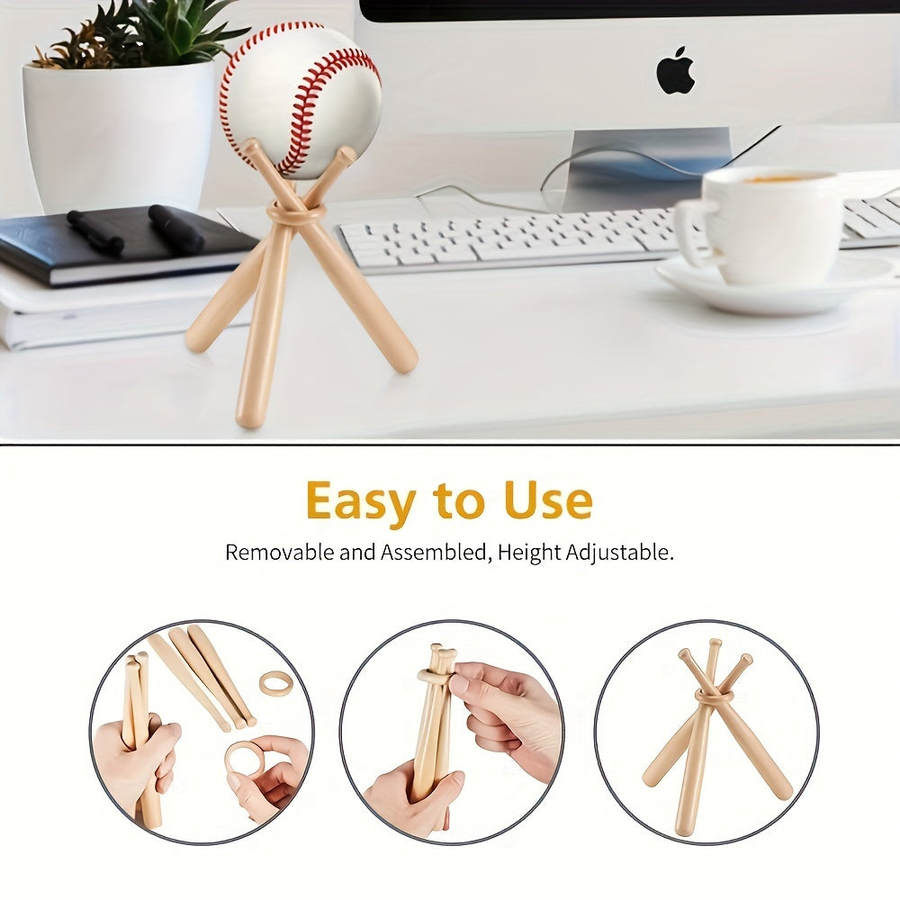 Wooden Baseball Display Holder - Baseball Stand for Sports Players