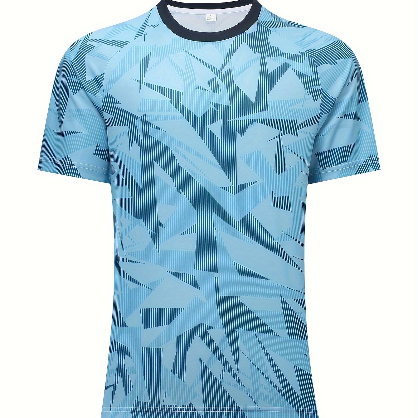 Men's Geometric Print Soccer Jersey Short Sleeve Training Shirt