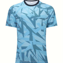Men's Geometric Print Soccer Jersey Short Sleeve Training Shirt