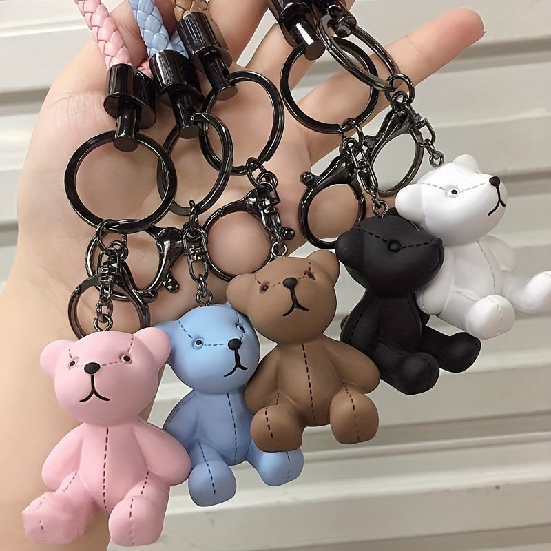 Cute Resin Bear Keychain for Couples Car Bag Pendant Gift
