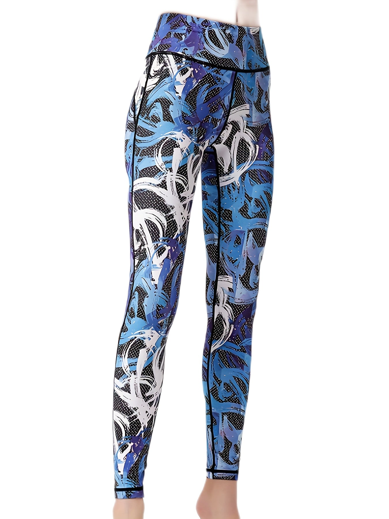 Graffiti Print High Waist Yoga Pants