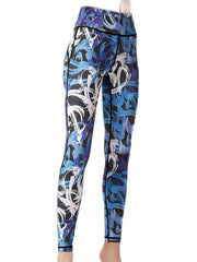 Graffiti Print High Waist Yoga Pants