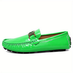 Men's Glossy Moccasin Loafer Shoes Non Slip Driving Shoes