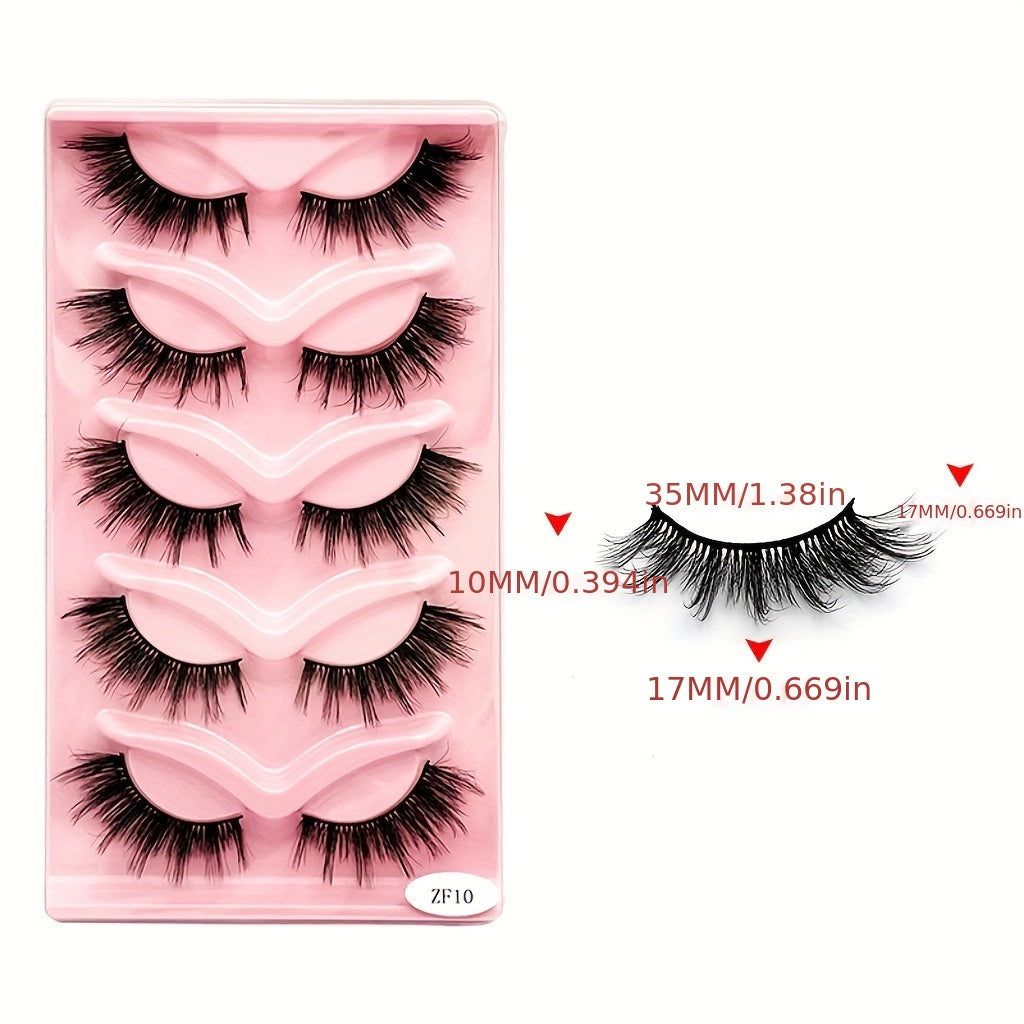 5 Pairs Faux Mink Eyelashes for Perfect Eye Makeup