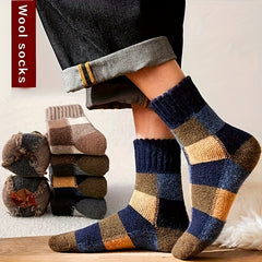 5 Pairs Winter Warm Fleece Socks Thickened Cotton Socks for Men