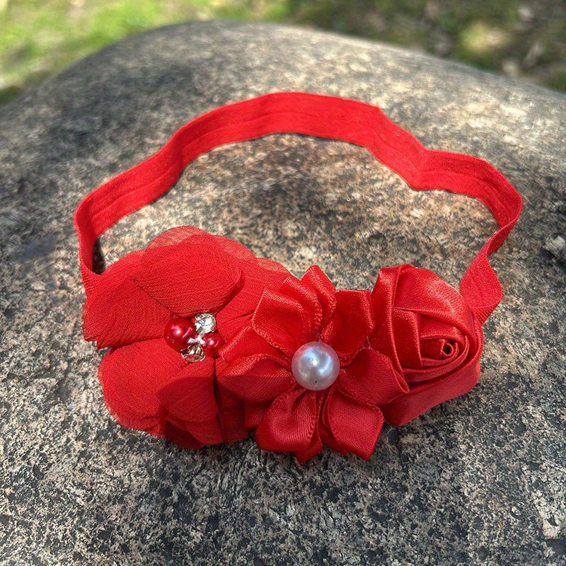 Cute Baby Girls Pearl Flower Hairband for Decoration