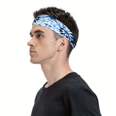 Tie Dye Headband for Men Sports Casual Outfits Halloween Thanksgiving Cam