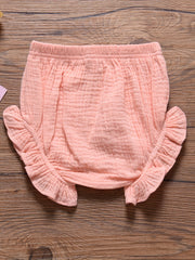 Baby Girls Ruffle Trim Shorts, Elastic Waist