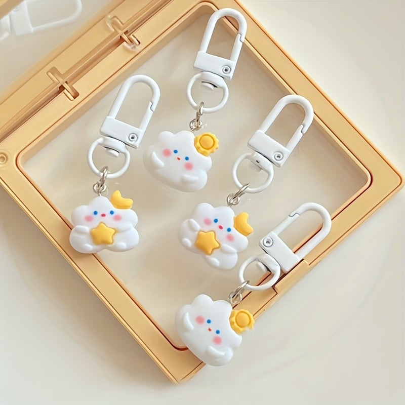 Cloud Sun Moon Keychain Women Handbag Pendant Key Chain Keyring
